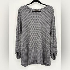 APROPOS Tunic Top Gray Patterned Women's Medium